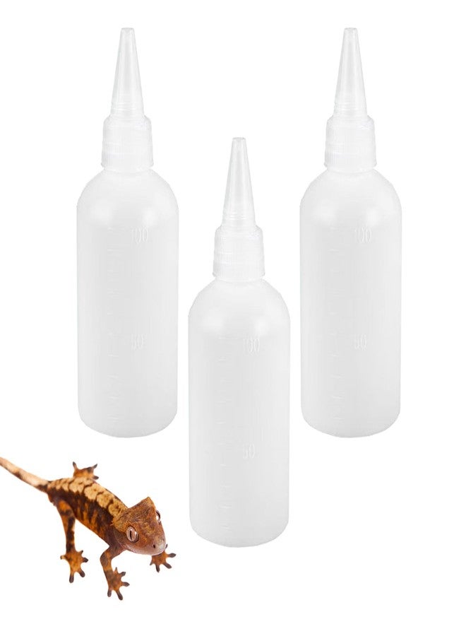 TTFdacai 3 Pcs Crested Gecko Food and Water Feeding Bottle Crested Gecko Feeding Ledge for Chameleon Lizard Turtles Crabs and Other Small Pet Enclosures - 3.4 Oz - Image 1